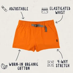 Passenger Shorts|Women's Outlet>Del Sur Hemp All Purpose Shorts Sunrise Orange