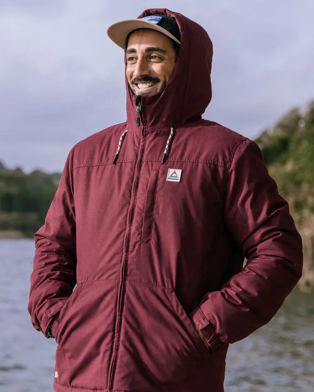 Passenger Men's Outlet|Men's>Discover Recycled Sherpa Lined Jacket Wine
