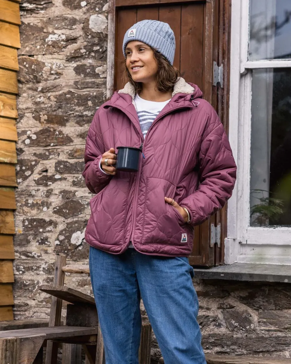 Passenger Insulated|Women's Outlet>Earthy Recycled Sherpa Lined Insulated Jacket Crushed Berry