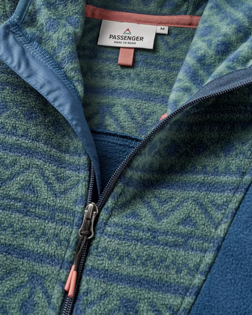 Passenger Fleece|Fleece>Edge Hooded 1/2 Zip Polar Fleece Nordic Geo Deep Ocean