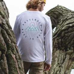 Passenger T-Shirts & Tank Tops>Escapism Recycled LS T-Shirt White
