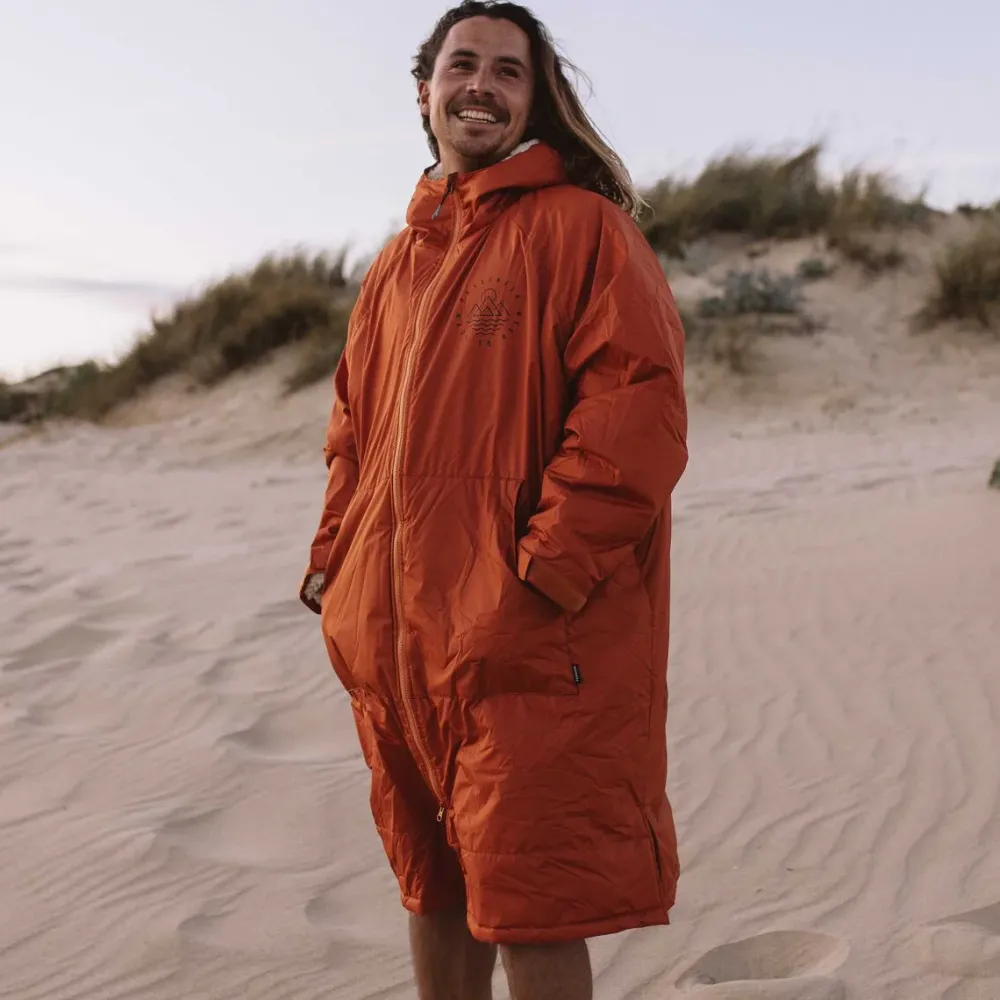 Passenger Changing Robes & Ponchos|Changing Robes & Surf Ponchos>Escapism Recycled Sherpa Lined Changing Robe Rust