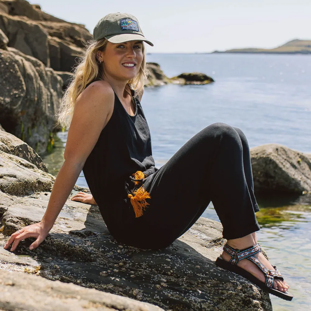 Passenger Jumpsuits & Playsuits|Dungarees & Pants>Eva Recycled Cotton Jumpsuit Black