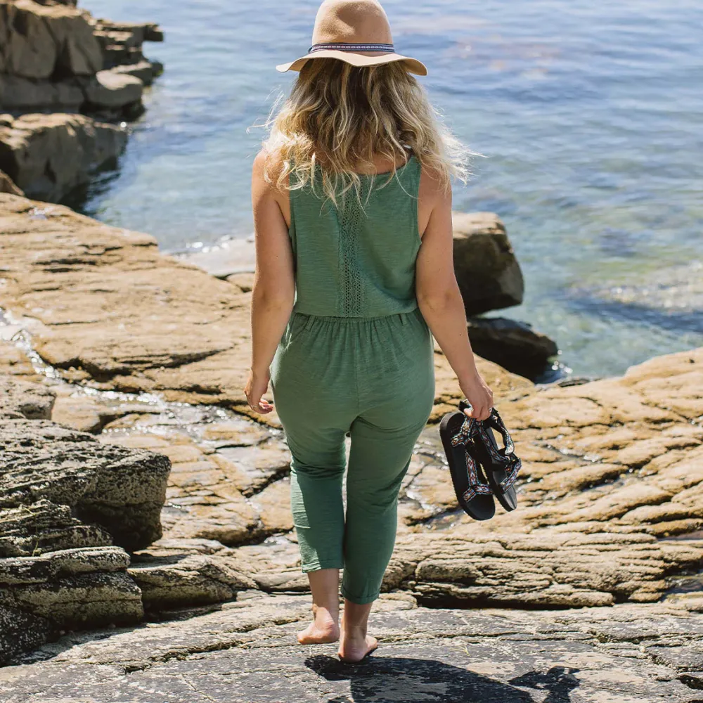 Passenger Jumpsuits & Playsuits|Dungarees & Pants>Eva Recycled Cotton Jumpsuit Dark Ivy