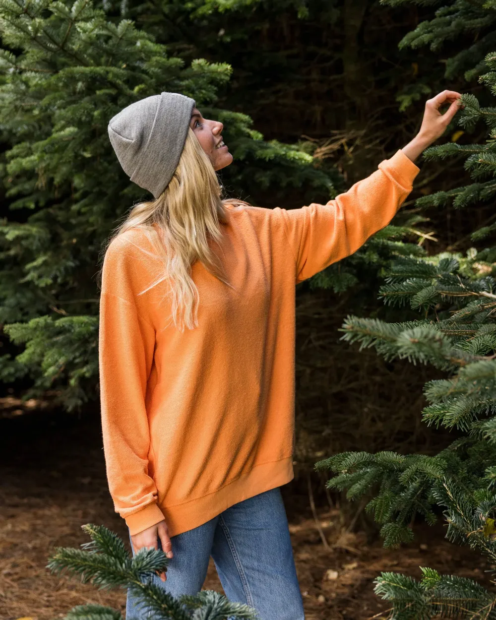 Passenger Hoodies & Sweatshirts|Women's Outlet>Fauna Organic Cotton Textured Sweatshirt Apricot