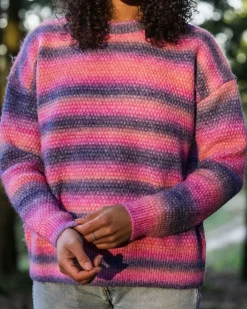 Passenger Knitwear|Women's Outlet>Fika Recycled Knitted Jumper Crushed Berry Dip