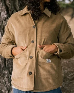Passenger Shirts|Overshirts>Flint Recycled Corduroy Overshirt Biscuit
