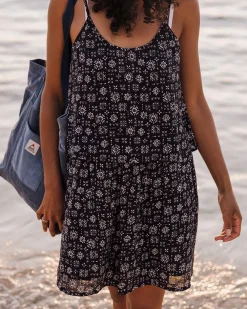 Passenger Dresses & Skirts|Women's Outlet>Floaty Layered Dress Simple Tile Faded Black