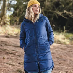 Passenger Water Resistant|Insulated>Flora Long Recycled Insulated Jacket Rich Navy