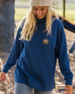 Passenger Hoodies & Sweatshirts|Women's Outlet>Flourish Roll Neck Top True Blue