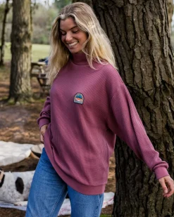 Passenger Women's Outlet|Women's>Flourish Roll Neck Top Crushed Berry