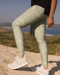 Passenger Leggings|Dungarees & Pants>Fresh Air Recycled Leggings Pistachio Floral