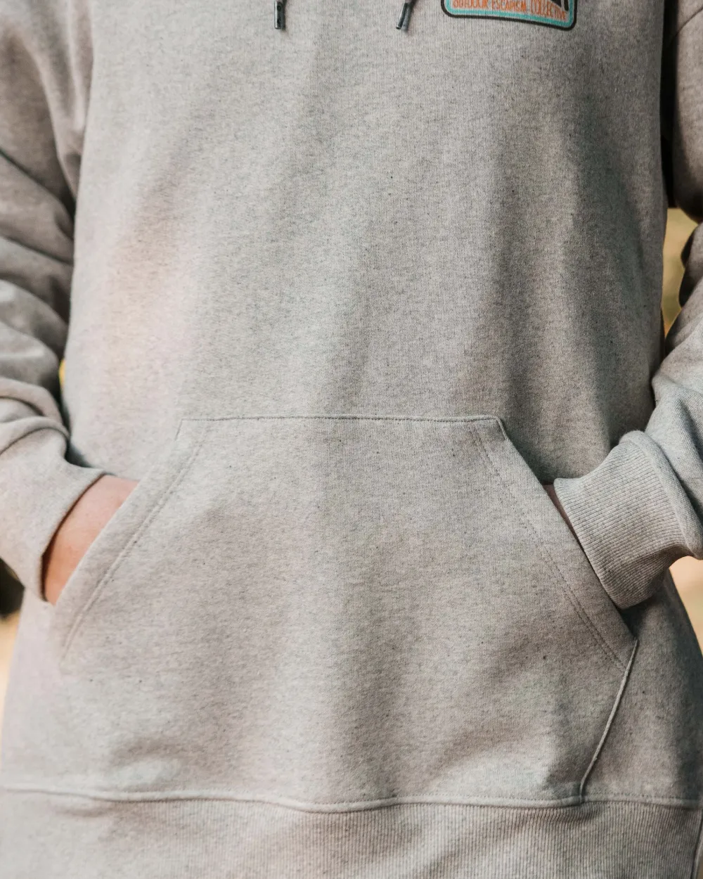 Passenger Hoodies & Sweatshirts>Golden Hour Recycled Cotton Hoodie Grey Marl