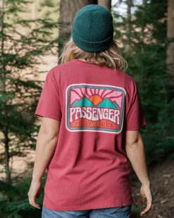 Passenger Tops & T-Shirts>Golden Hour Recycled Cotton Oversized T-Shirt Earth Red
