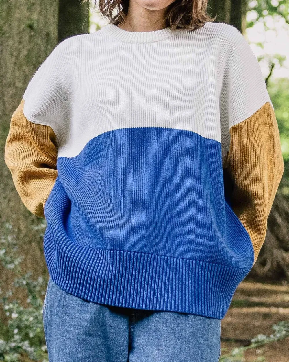 Passenger Women's Outlet|Women's>Gondwana Organic Oversized Knitted Jumper True Blue