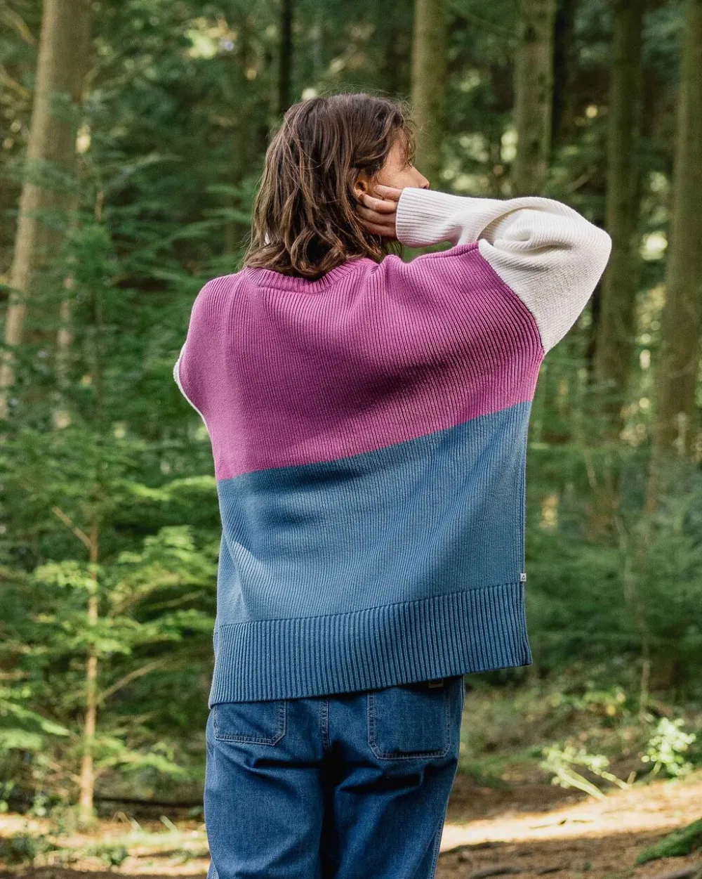 Passenger Knitwear|Women's Outlet>Gondwana Organic Oversized Knitted Jumper Washed Blue