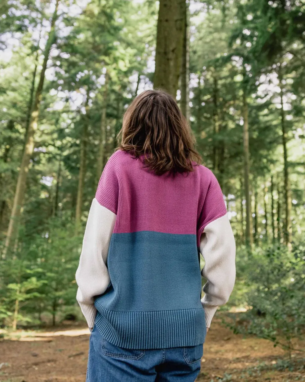 Passenger Knitwear|Women's Outlet>Gondwana Organic Oversized Knitted Jumper Washed Blue
