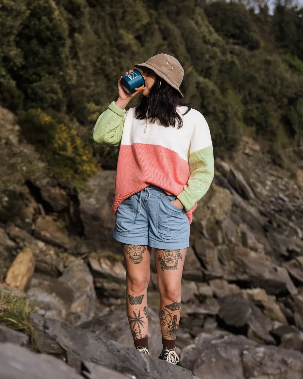 Passenger Knitwear|Winter Road Trip Essentials>Gondwana Organic Oversized Knitted Jumper Shell Pink