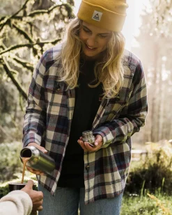 Passenger Shirts|Women's Outlet>Harmony Organic Cotton Check Shirt Vintage White