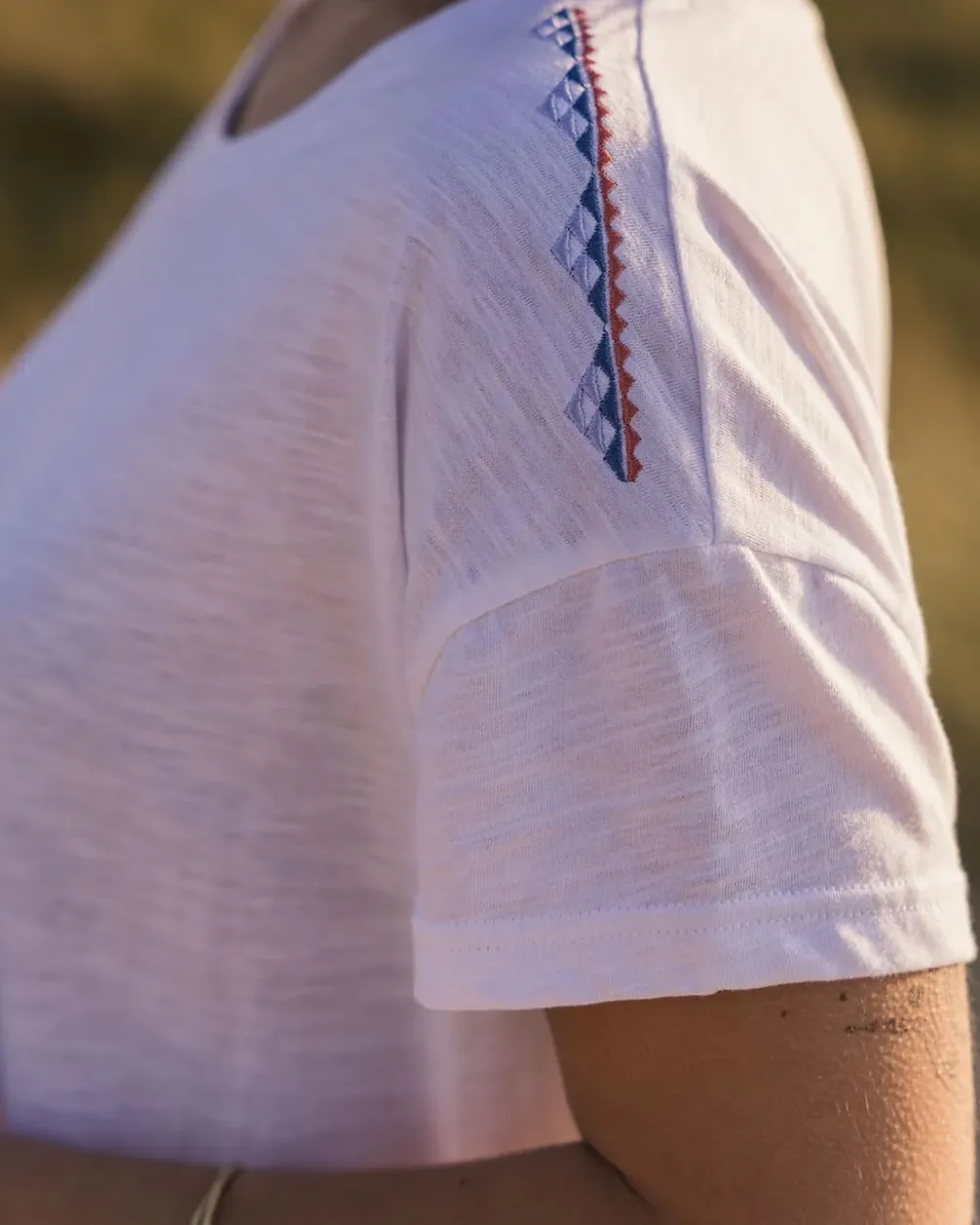 Passenger Tops & T-Shirts|Women's Outlet>Henna Recycled Cotton Tassel T-Shirt White