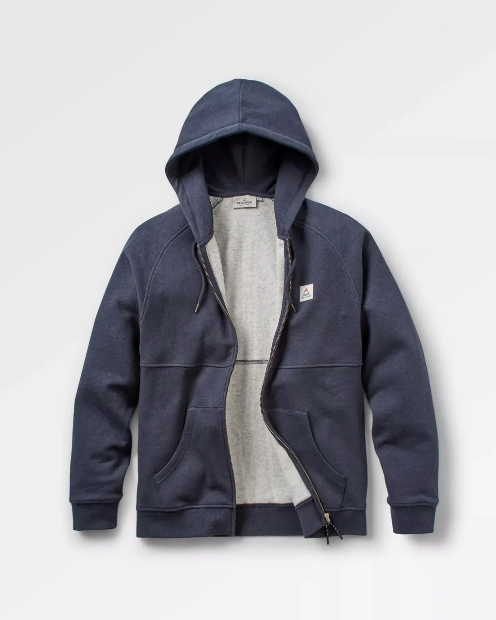 Passenger Hoodies & Sweatshirts|Men's Outlet>Heritage Full Zip Organic Cotton Hoodie Deep Navy Marl