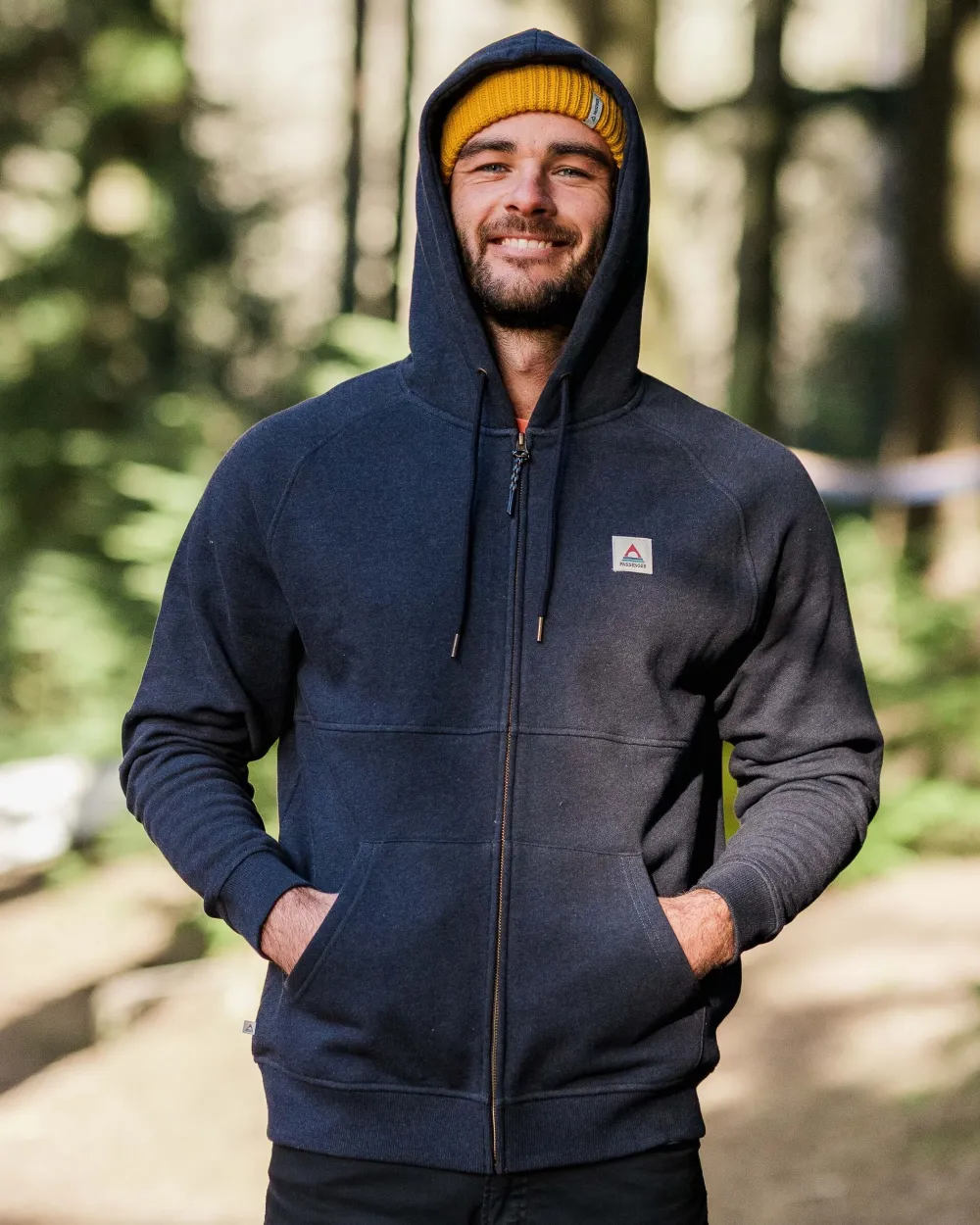 Passenger Hoodies & Sweatshirts|Men's Outlet>Heritage Full Zip Organic Cotton Hoodie Deep Navy Marl