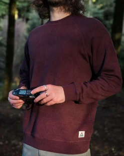 Passenger Hoodies & Sweatshirts|Men's Outlet>Heritage Organic Cotton Sweatshirt Wine Marl