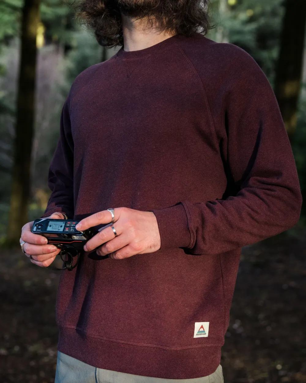 Passenger Hoodies & Sweatshirts|Men's Outlet>Heritage Organic Cotton Sweatshirt Wine Marl