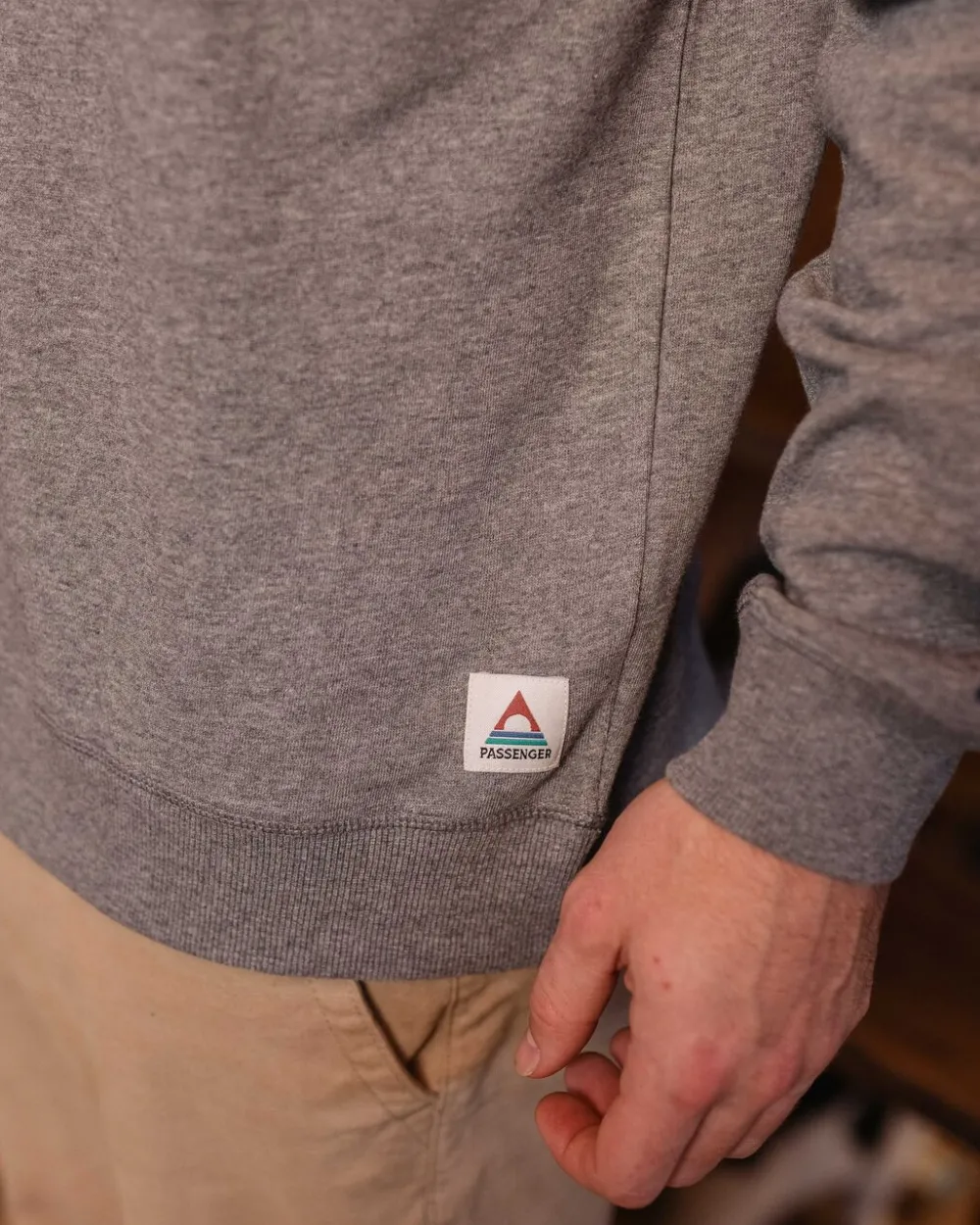 Passenger Hoodies & Sweatshirts|Men's Outlet>Heritage Recycled Cotton Sweatshirt Mid Grey Marl