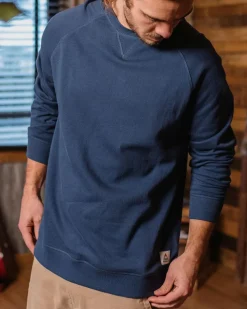 Passenger Hoodies & Sweatshirts|Best Sellers>Heritage Recycled Cotton Sweatshirt Dark Denim