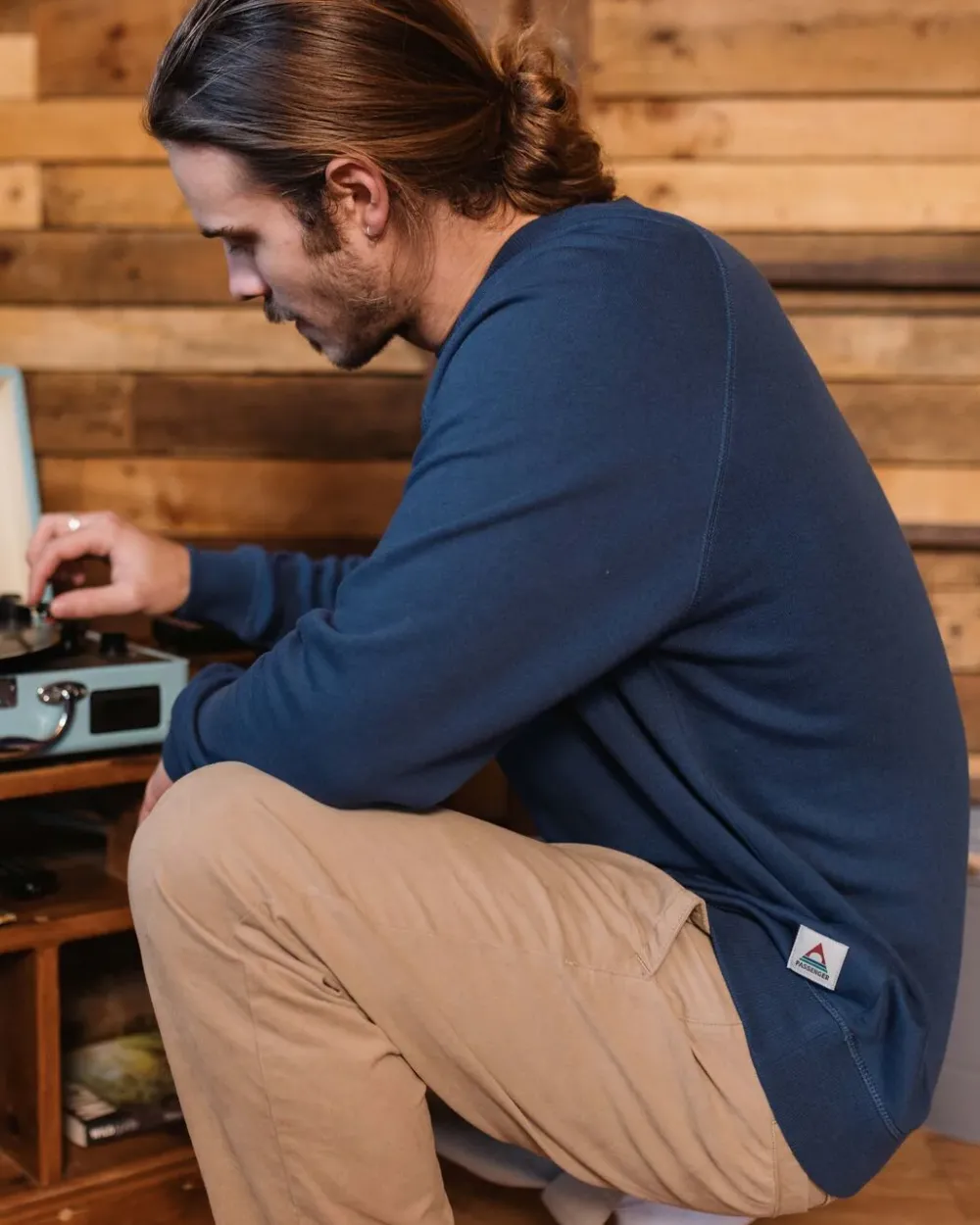 Passenger Hoodies & Sweatshirts|Best Sellers>Heritage Recycled Cotton Sweatshirt Dark Denim