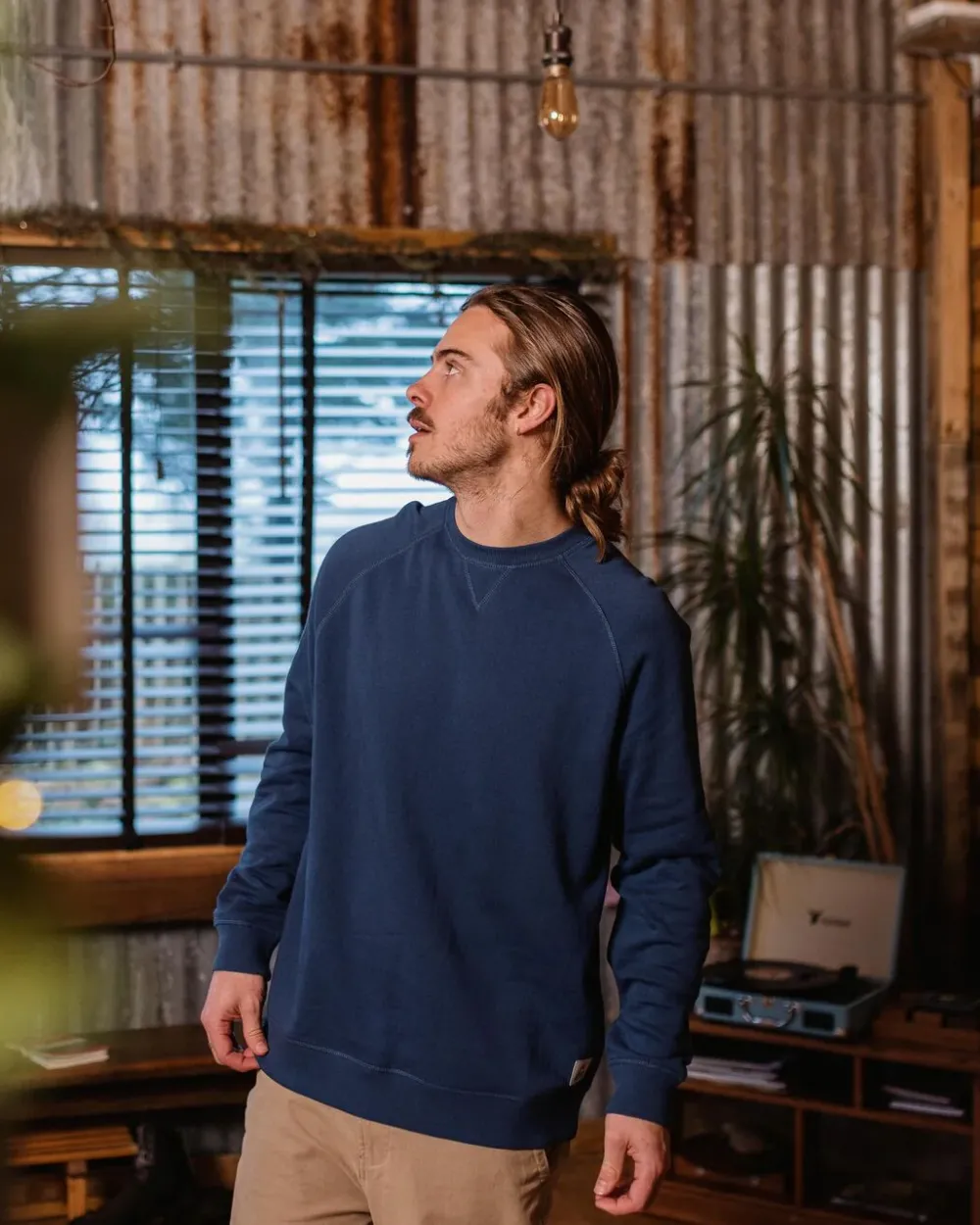 Passenger Hoodies & Sweatshirts|Best Sellers>Heritage Recycled Cotton Sweatshirt Dark Denim