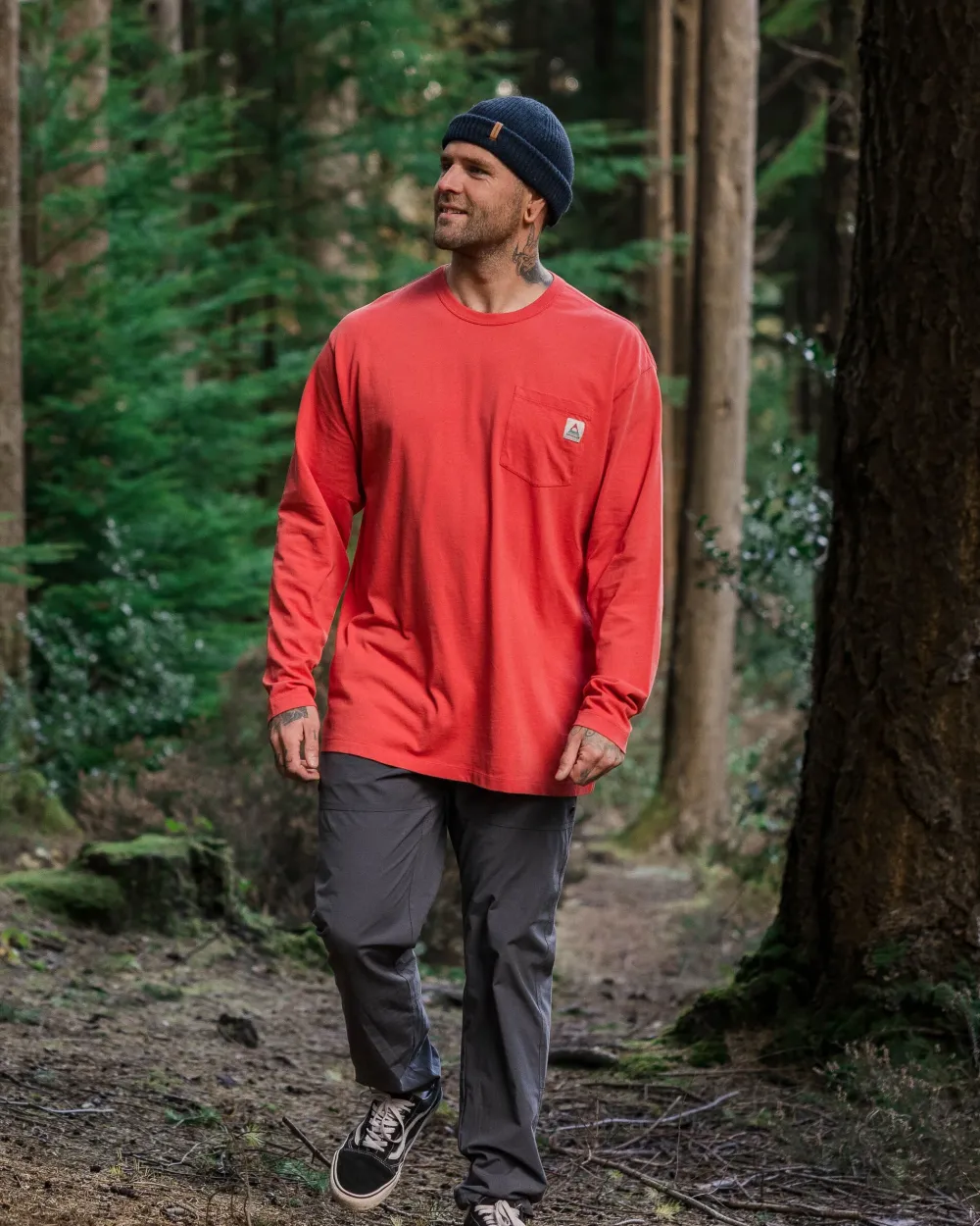 Passenger T-Shirts & Tank Tops|Men's Outlet>Heritage Recycled Relaxed Fit LS T-Shirt Cardinal