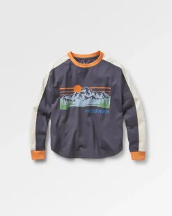 Passenger Tops & T-Shirts>Hilltop Organic Cotton LS T-Shirt Charcoal