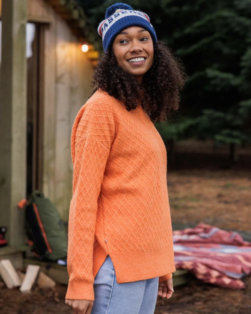 Passenger Knitwear>Hinterland Recycled Knitted Jumper Apricot
