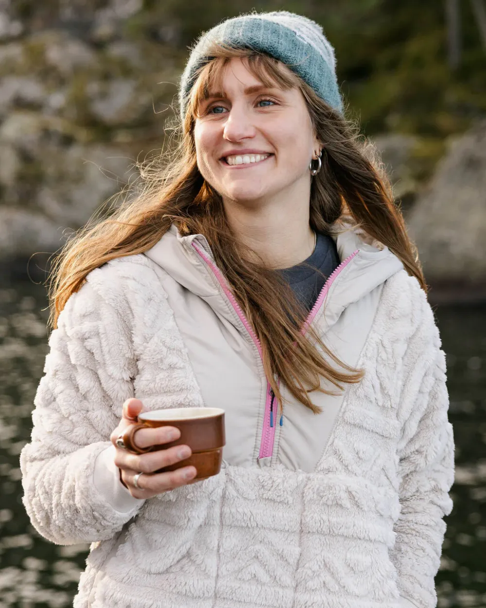 Passenger Women's Outlet|Women's>Holistic Sherpa Hooded Fleece Vintage White