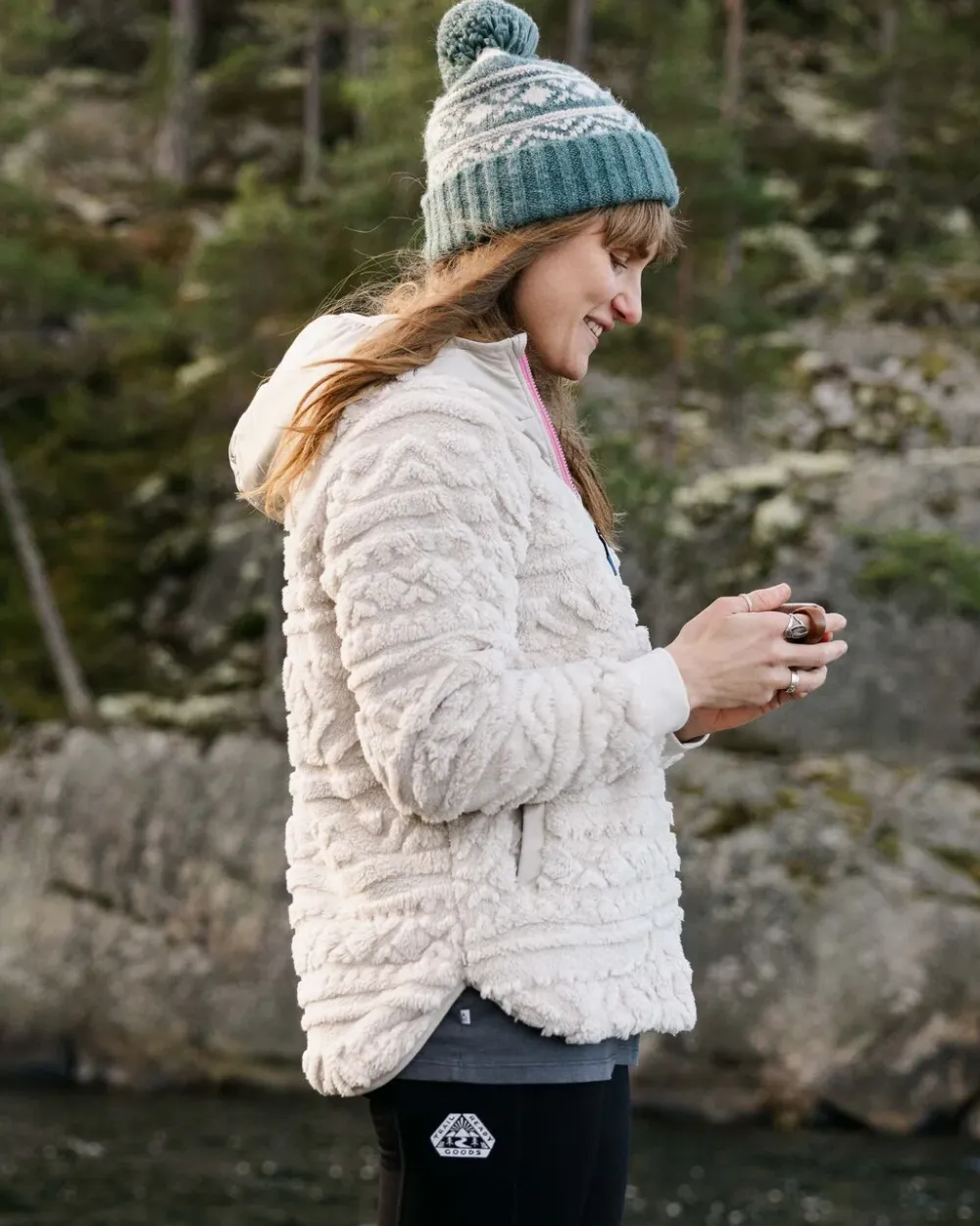 Passenger Women's Outlet|Women's>Holistic Sherpa Hooded Fleece Vintage White