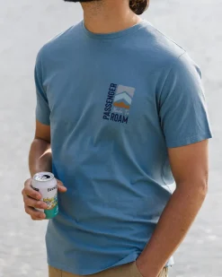 Floris van Bommel Men's Outlet|Men's>Jibe Recycled Cotton T-Shirt Provincial Blue