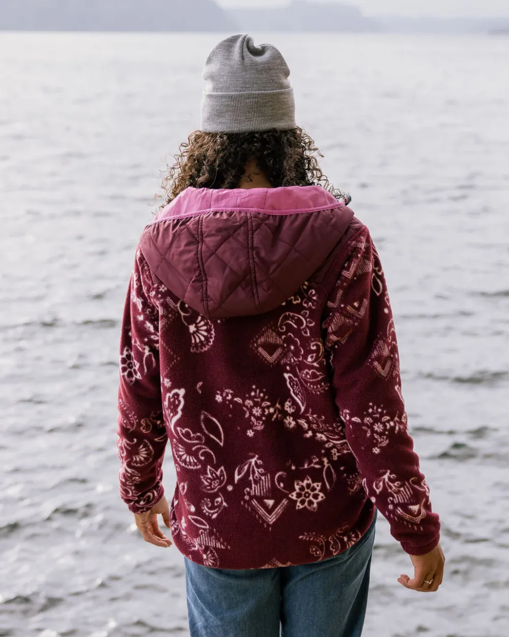 Passenger Fleece|Fleece>Juana Recycled Polar Hooded Fleece Wine