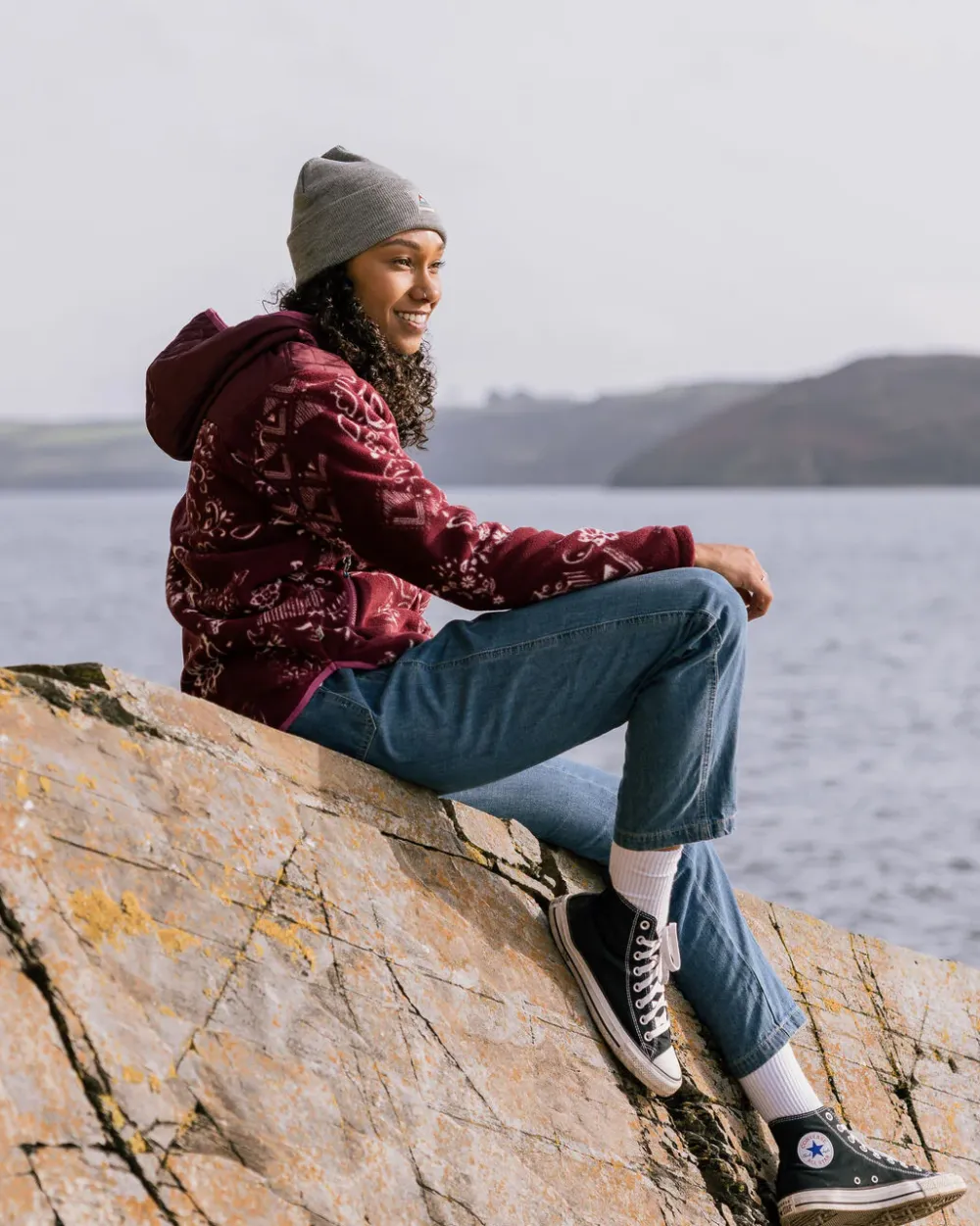 Passenger Fleece|Fleece>Juana Recycled Polar Hooded Fleece Wine