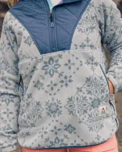 Passenger Fleece|Fleece>Juana Recycled Polar Hooded Fleece Large Tile Washed Blue