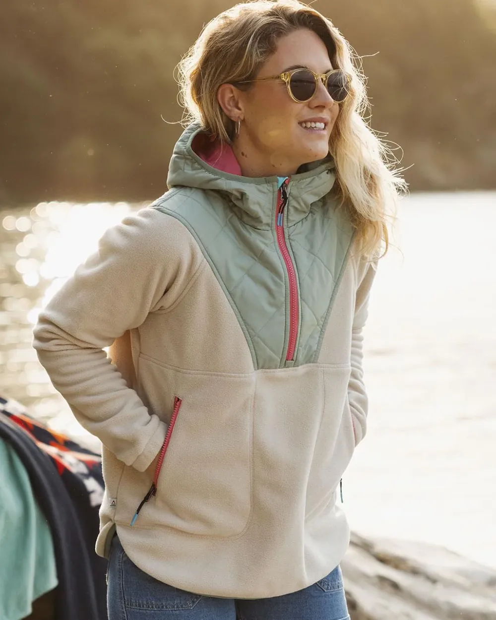 Passenger Fleece|Fleece>Juana Recycled Polar Hooded Fleece Oatmeal