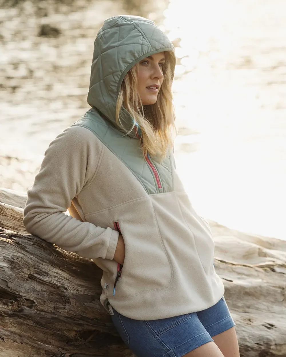 Passenger Fleece|Fleece>Juana Recycled Polar Hooded Fleece Oatmeal