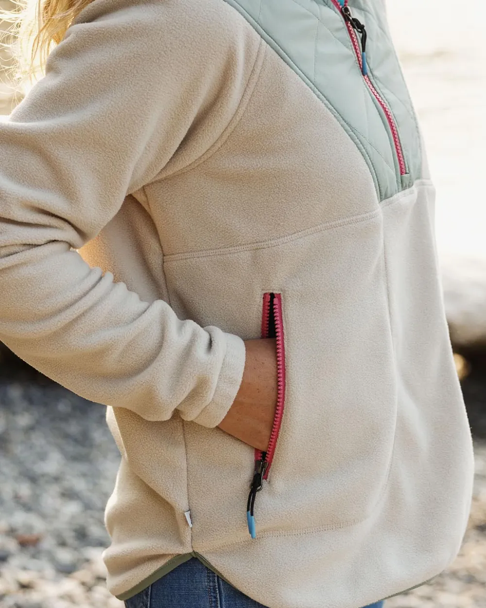 Passenger Fleece|Fleece>Juana Recycled Polar Hooded Fleece Oatmeal