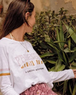 Passenger Tops & T-Shirts|Best Sellers>La Sarena Recycled Cotton Oversized LS T-Shirt White