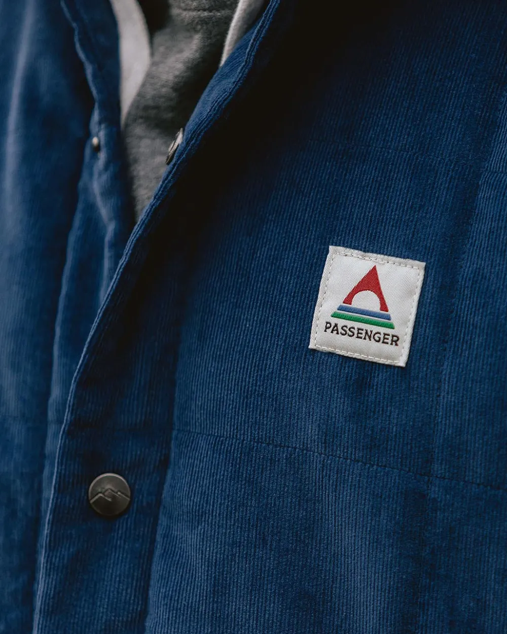 Passenger Shirts|Overshirts>Lachelt Lined Cord Overshirt Dark Denim