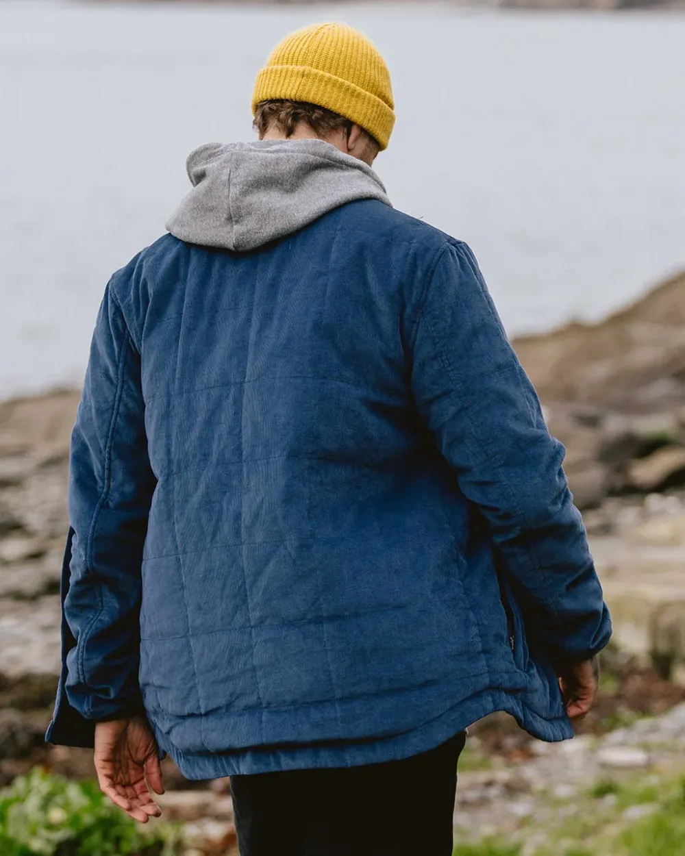 Passenger Shirts|Overshirts>Lachelt Lined Cord Overshirt Dark Denim