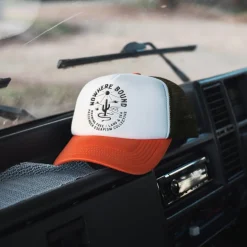 Passenger Accessories|Caps & Hats>Land  Sea Snapback Trucker Cap Sunrise Orange