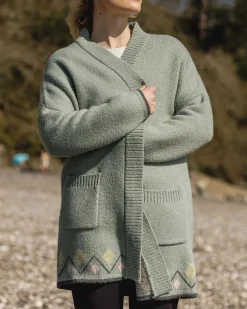 Passenger Knitwear|Women's Outlet>Leif Recycled Yarn Cardigan Pistachio