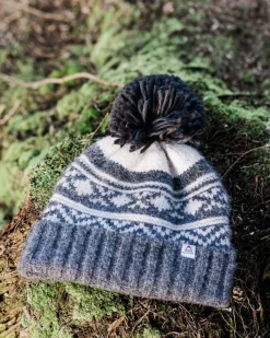 Floris van Bommel Accessories|Beanies>Lodge Recycled Bobble Hat Black